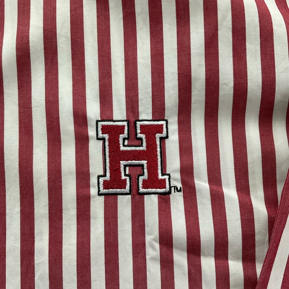 NWT Harvard Pennington & Bailes Button Down Shirt Men’s LARGE Red White Striped - Picture 6 of 10